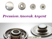 Argent Bouton Pressions Anorak  15mm (les1000 paires)
